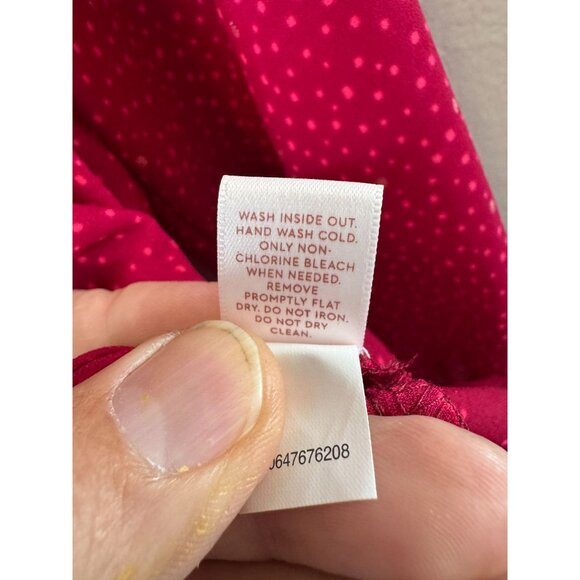 Lauren Conrad Womens Red Blouse‎ Medium 3/4 sleeves pullover polyester polka dot - Picture 5 of 7